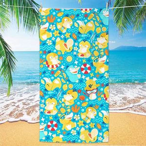 Toalla de Playa de Microfibra Absorbente con Impresión Digital Simple y Dibujos Animados para el Verano y Uso Doméstico - Product Image 3
