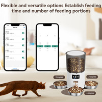 Distributeur de nourriture sèche 6l en gros d'usine Tuya Control Smart Pet Feeder Voice Electronic Automatic Cat Feeder avec 2 bols
