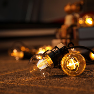 Thương Mại Patio Ngoài Trời Không Thấm Nước E27 Retro DC Adapter Dimmable E27 G50 Globe Garland <span class=keywords><strong>LED</strong></span> Bulb Festoon Chuỗi Ánh Sáng Giáng Sinh - Product Image 4