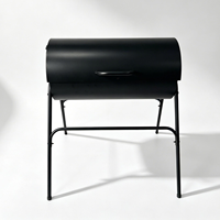 Barbecue familial avec fumoir et grill, au charbon de bois, résistant aux intempéries, accessoires d'extérieur, barbecue commercial