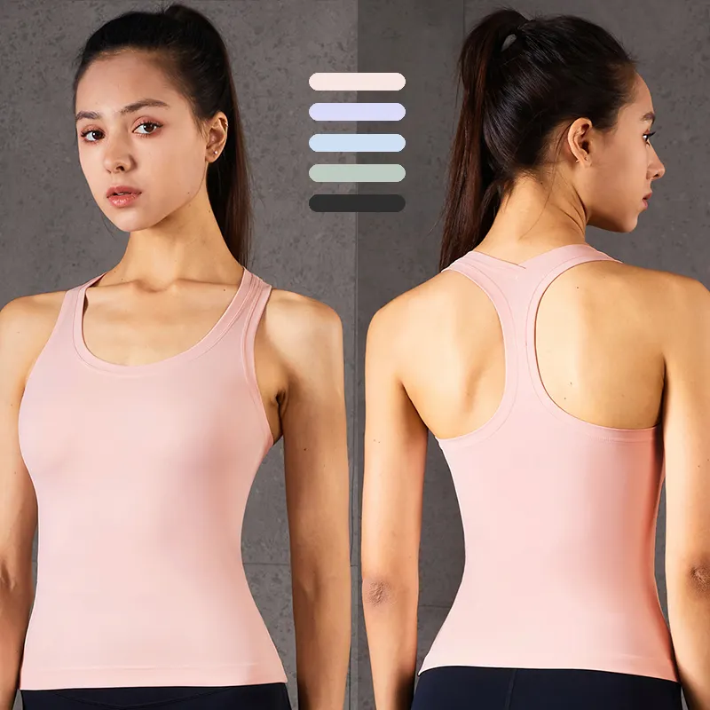 Summer Athletic Wear Sport Tank Top Racer Back Woman Yoga Tops Sweat-wicking Fitness Yoga Sport Vest