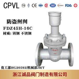 วาล์วประตูแบบมีหน้าแปลนป้องกันการโจรกรรม รุ่น FDZ45H-16 ควบคุมด้วยมือ ผลิตจากเหล็กหล่อและเหล็กกล้าไร้สนิม สำหรับสื่อของเหลว - Product Image 4