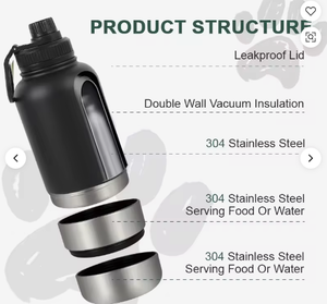 Bouteille d'eau portable en acier inoxydable avec bec verseur et bouchon anti-fuite pour animaux de compagnie, durable, personnalisable avec logo, accessoires pour animaux de compagnie en gros, facile à nettoyer - Product Image 2