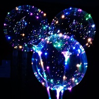 Ballons Bobo Lumineux LED Clairs à Bouche Large Gonflables en Gros avec Bâtons