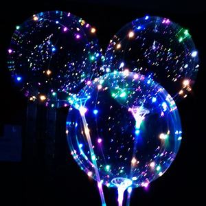 Toptan şişme geniş ağız temizle <span class=keywords><strong>Led</strong></span> ışık yanıp Bobo kabarcık aydınlık Light Up Bobo balonlar ile sopa - Product Image 5