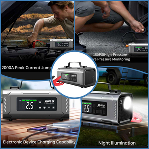 X1 OEM/ODM Démarreur de batterie portable 6-en-1 12V 1500A avec écran numérique, gonfleur de pneus et lampe intégrée - Product Image 5