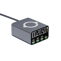 Multi-Port Desktop 120W High-Power Draadloos Oplaadstation 8 Poort Usb C Pd Oplader Met 100W Pd3.0, 22.5W Qc3.0 Poort
