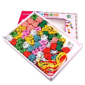 2024 Funy produttori colorati all'ingrosso di legno per bambini giocattoli educativi in legno animali perle di frutta perline di vendita a caldo giocattoli - Product Image 1