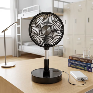 จอแสดงผลดิจิตอล มัลติฟังก์ชั่น เสียงเบา พัดลมไฟฟ้า/มือหมุนแบบพับได้ ชาร์จไฟได้ ปรับความเร็วได้ ตั้งเวลาได้ รีโมทคอนโทรล - Product Image 4