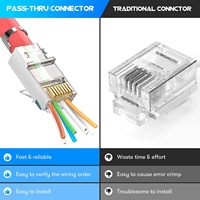 ZoeRax Paquete de 50 Conectores RJ45 STP/FTP Chapados en Oro, Conector Ethernet Blindado CAT6A CAT7