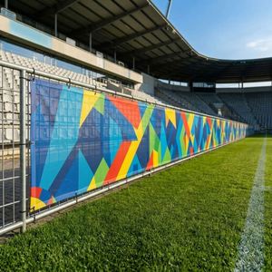 Bannière en maille imprimée sur mesure pour la publicité sur les terrains de sport, bannière publicitaire pour le basketball, le tennis, le football, la piste - Product Image 2