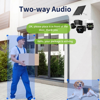 9MP 3 lentes inalámbrico WiFi 4G Panel solar Cámara CCTV al aire libre seguimiento automático Red de Seguridad Cámara CCTV