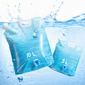 5L/10L 1.3/2.6Gallon Outdoor <b>Stand</b> up Water Pouch Bag with Tap Valve for <b>Drinks</b> Juice & Beverage Storage BPA free - Product Image 1