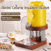 Distributeur de boissons électrique en céramique et acier inoxydable de 10 L, distributeur de thé au lait, de café, de jus, chauffe-boissons, distributeur de boissons chaudes pour la restauration
