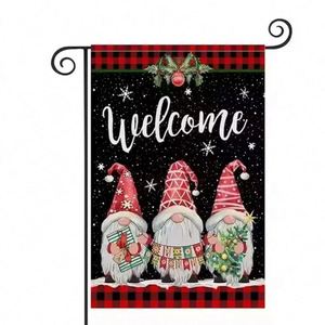 ราคาโรงงาน ธงแขวนสวนคริสต์มาสแบบสั่งทำ พิมพ์ดิจิตอลสองด้าน ผ้าโพลีเอสเตอร์ ขนาด 12x18 นิ้ว สำหรับตกแต่งสวนกลางแจ้ง - Product Image 3