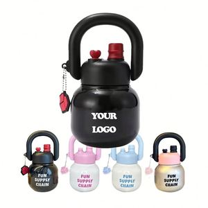 Venta al por mayor: Vaso portátil de acero inoxidable 316 de gran capacidad con popote, doble boquilla y diseño de vientre grande. - Product Image 1