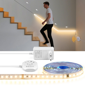 Bande lumineuse <span class=keywords><strong>LED</strong></span> <span class=keywords><strong>5m</strong></span> / 10m avec capteur infrarouge, effet cheval au galop, lumière du jour, 24V WS2811, corps humain, lumière tamisable - Product Image 1