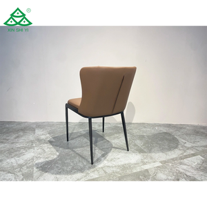Silla de comedor de lujo de estilo italiano con diseño moderno, muebles para el hogar y el <span class=keywords><strong>restaurante</strong></span> del hotel, marco de metal y asiento de cuero MDF - Product Image 5