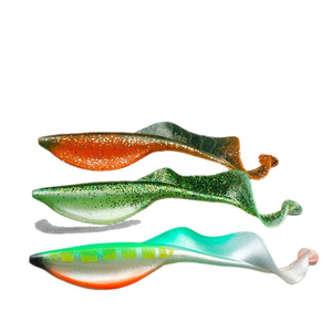 เหยื่อปลอมแบบนิ่ม 15 ซม. 15 สี รุ่น T-Tail Swimbait สำหรับตกปลาแบส วอลอาย หางสีดำ สมจริง เหมาะสำหรับตกปลาทะเล - Product Image 4
