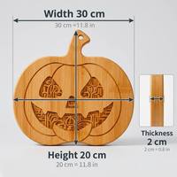 Groothandel Halloween Pompoen Bamboe Snijplank Hol Gesneden Jack O'Lantern Charcuterie Schaal voor Feestdecoratie