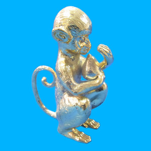 Figurine de singe doré, modèle animal, ornement décoratif, décoration de la maison, cadeau unisexe - Product Image 1