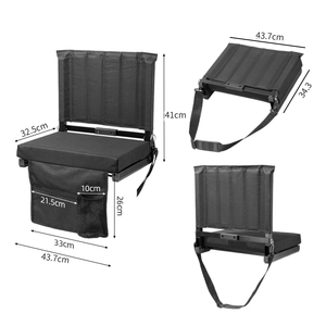 Siège de stade pliable en acier avec logo personnalisé et support dorsal, chaise pliante portable pour gradins - Product Image 3