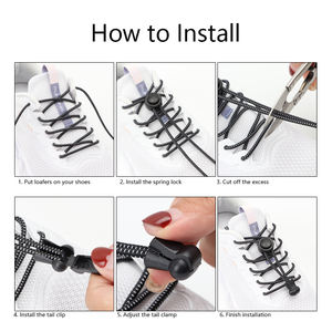 Hiçbir kravat düz elastik danteller kilit kaymaz elastik ayakkabı bağcıkları tembel rahat ayakabı çocuklar için engelli ayakabı - Product Image 6