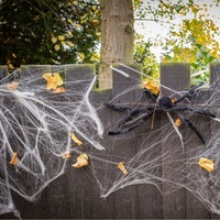 Decoración de Halloween, Telaraña de Algodón, Hilo de Araña, Decoración Espeluznante para Habitaciones, Bares, Casas Encantadas, Decoración de Terror
