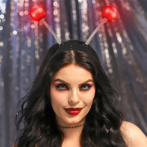 Venta superior Light up Alien Headband LED Martian Hair Band Antena Accesorios para el cabello para suministros de fiesta de Halloween - Product Image 4