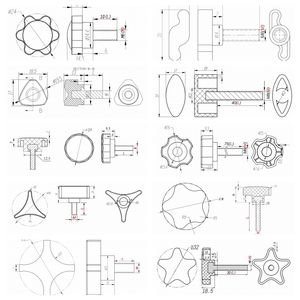 Profesional disesuaikan untuk gagang mebel tombol berbagai ukuran warna plastik berulir PP ABS bintang segitiga sekrup pegangan - Product Image 6