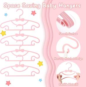 Plastic Clothes Garment Cloth Drying Wholesale Colored Multifunctional Children's Bow Plastic <b>Hanger</b> - Product Image 3