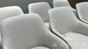 Direct Sale Modern Living Room <b>Dining</b> <b>Chair</b> Solid Wood Construction White Fabric <b>Dining</b> <b>Chair</b> Backrest Fabric Leisure <b>Chair</b> - Product Image 6