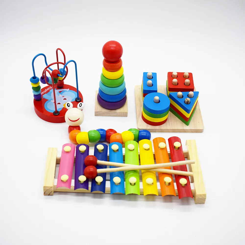 Kind Montessori Holz Regenbogen Blöcke Baby Xylophon Musikspiel zeug Holz Lernspiel zeug für Kinder lernen