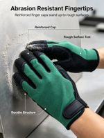 Gants de mécanicien professionnels HAIYI, paume en microfibre, grip en silicone, sangle de poignet réglable, protection UV complète des doigts, cyclisme, sports