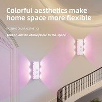 Appliques murales modernes 6 LED œil de chat avec capteur d'ondulation d'eau, design ambiant blanc chaud, veilleuse 3W à intensité variable pour usage domestique