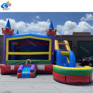 Colorful Inflatable Castel Bouncy Slide Combo Kids Bouncers Jumping Castles Slide Inflatable Water Castle Slide
