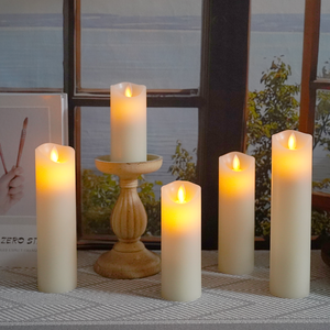 Kakoya 5 <span class=keywords><strong>LED</strong></span> Bất Sáp Nhấp nháy Pin Hoạt Động Flameless Trụ Cột Nến 24 Giờ Hẹn Giờ Từ Xa Cho Đám Cưới Bên Diwali - Product Image 4