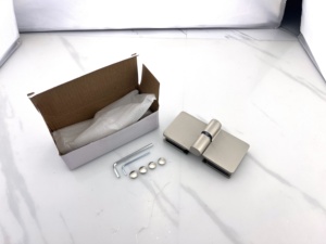 Cerniere da Bagno Vetro su Vetro a 180 Gradi in Ottone Regolabili a Perno con Rialzo per Porte in Vetro - Product Image 3