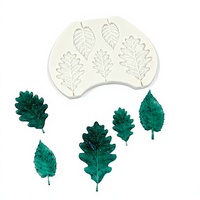 DMERI Moule en silicone écologique en forme de feuille, moules à fleurs roses pour fondant, outils de décoration de gâteaux DIY, pour sucre, bonbons, résine, argile, chocolat