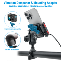 Support de téléphone pour moto 12-24V avec verrouillage rapide, USB et amortisseur de vibrations