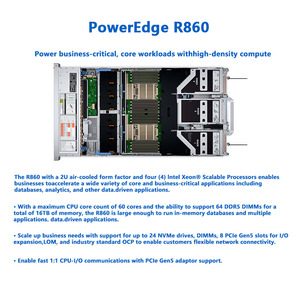 Serveur en rack 2U PowerEdge R860 avec processeur Intel Xeon Scalable de 4e génération, 64 DDR5 DIMM, 16 To de mémoire, 8 PCIe Gen5 NVMe pour la base de données <span class=keywords><strong>SAP</strong></span> HANA - Product Image 2