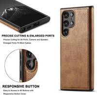 Étui en cuir rétro pour Samsung Galaxy S22 Ultra S23 Plus S22+ 5G S24 S25 Coque arrière de luxe pour téléphone