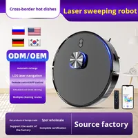 Aspirateur robot 3700PA avec navigation LIDAR, Alexa, connexion Wi-Fi, nettoyage automatique humide/sec pour tapis et sols durs, filtre HEPA, poils d'animaux