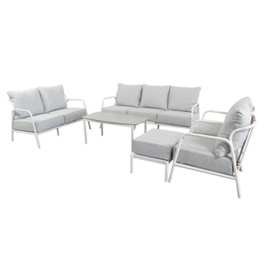 Ensemble de canapé moderne en aluminium pour patio et jardin avec coussin, meubles en métal de 6 pièces, ensemble de meubles bon marché pour l'extérieur - Product Image 1