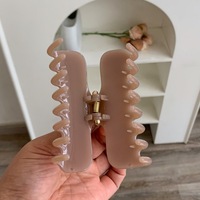 Pince à cheveux en acétate mat Morandi, large, style minimaliste, pour le quotidien et le bureau, accessoires capillaires pour femmes