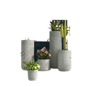 Nuevos Materiales de Construcción de Piedra, Macetas de Cemento Pintadas de Piedra, Color Gris Claro, Macetas de Hormigón de Alto Rendimiento para Interiores y Exteriores - Product Image 2