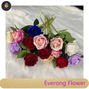 Bon marché Vente en gros Artificielle Unique Velours Rose Fleur Colorée Rosa Blanc Rouge <span class=keywords><strong>Rosas</strong></span> Décoration de mariage - Product Image 6