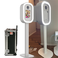Machine de photomaton facile à assembler, légère, avec coque ovale pour DSLR/iPad et étui d'imprimante, idéale pour les mariages