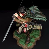 Figura de Acción Coleccionable de Anime en PVC, Eren, Levi y Mikasa de Ataque a los Titanes, 18 cm, Gran Venta