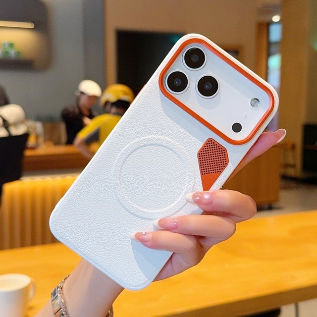 Compatible for iphone 17 Heat Dissipating Magnetic Case Ventilation Hard Shell for 15/16 Pro Plain Design